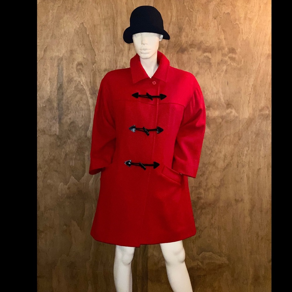 1970s Pendleton Red Wool Coat With Toggle Buttons - image 3